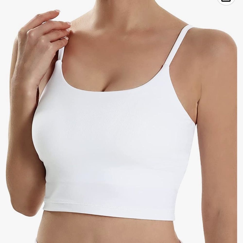 White workout crop top